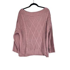 NWT BB Dakota Pink Knit Off-The-Shoulder Sweater Size L